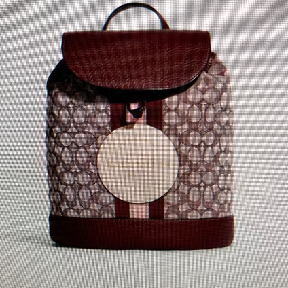 Coach Dempsey Drawstring Backpack In Signature Jacquard With Stripe/ Coach Patch